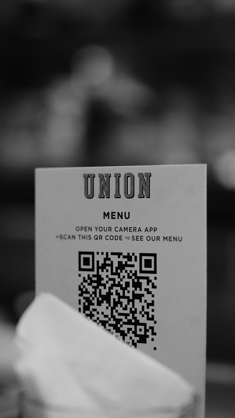 QR code on a table at Shree Ram Dhaba