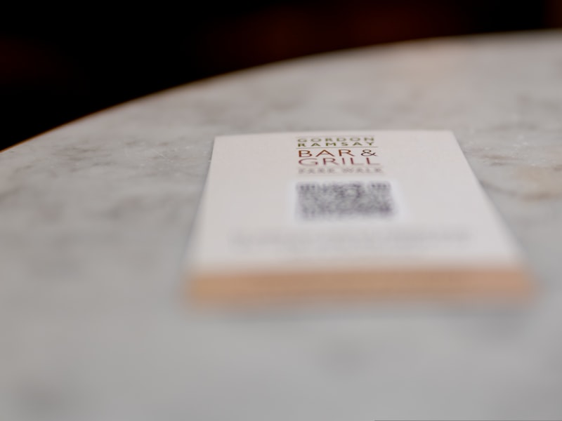 QR code on a table at Moti Mahal Delux